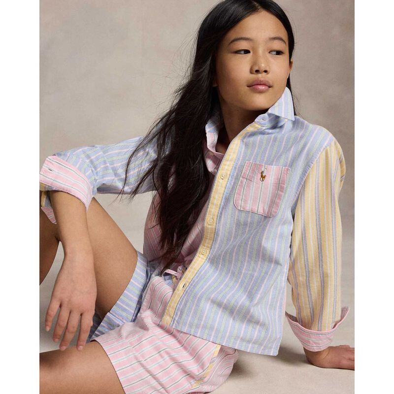 Polo Ralph Lauren Striped Cotton Oxford Boxy Fun Shirt 7-10Y image number 3